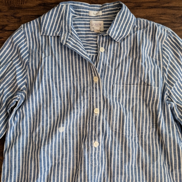 J. Crew Long Sleeve Linen Half Button Down shirt - Picture 2 of 13